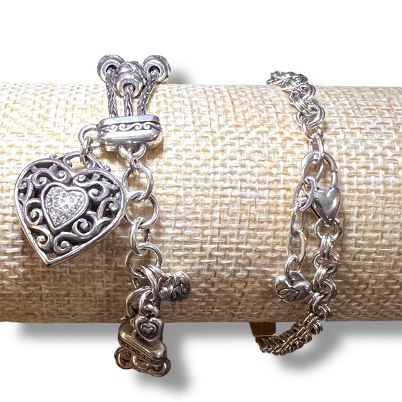 Brighton Silver Plated Reno Heart and Two-Tone Venezia Bar Bracelet Set - Picture 2 of 5